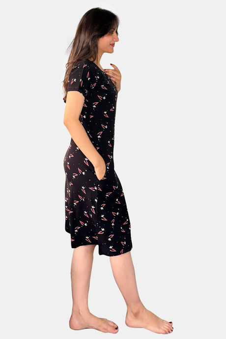 Sweetmoon Long T Shirt Nightdress - Brown — image 4